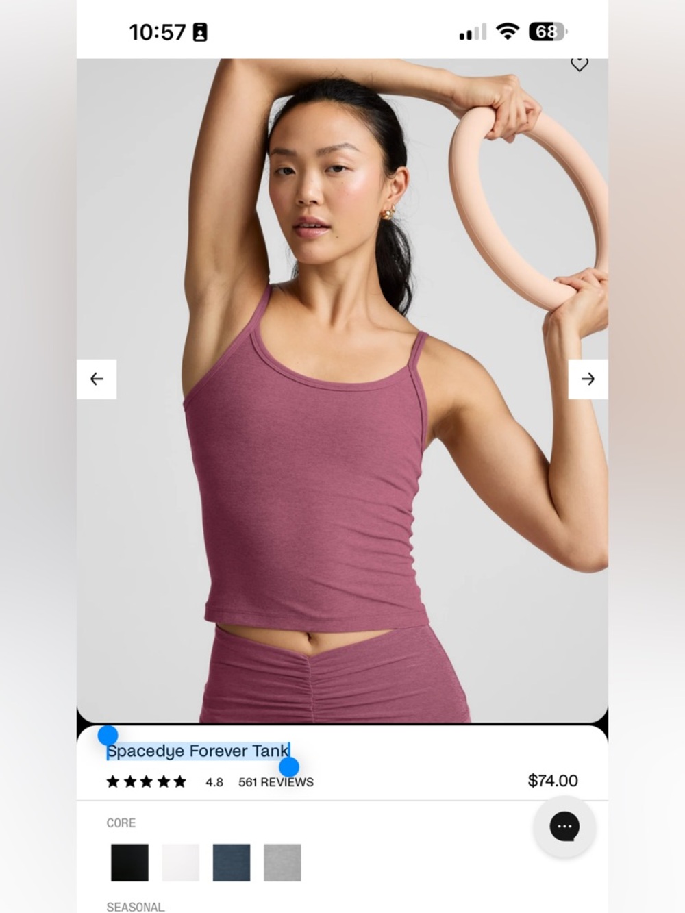 beyond yoga -S Forever Tank - Dusty Rose
